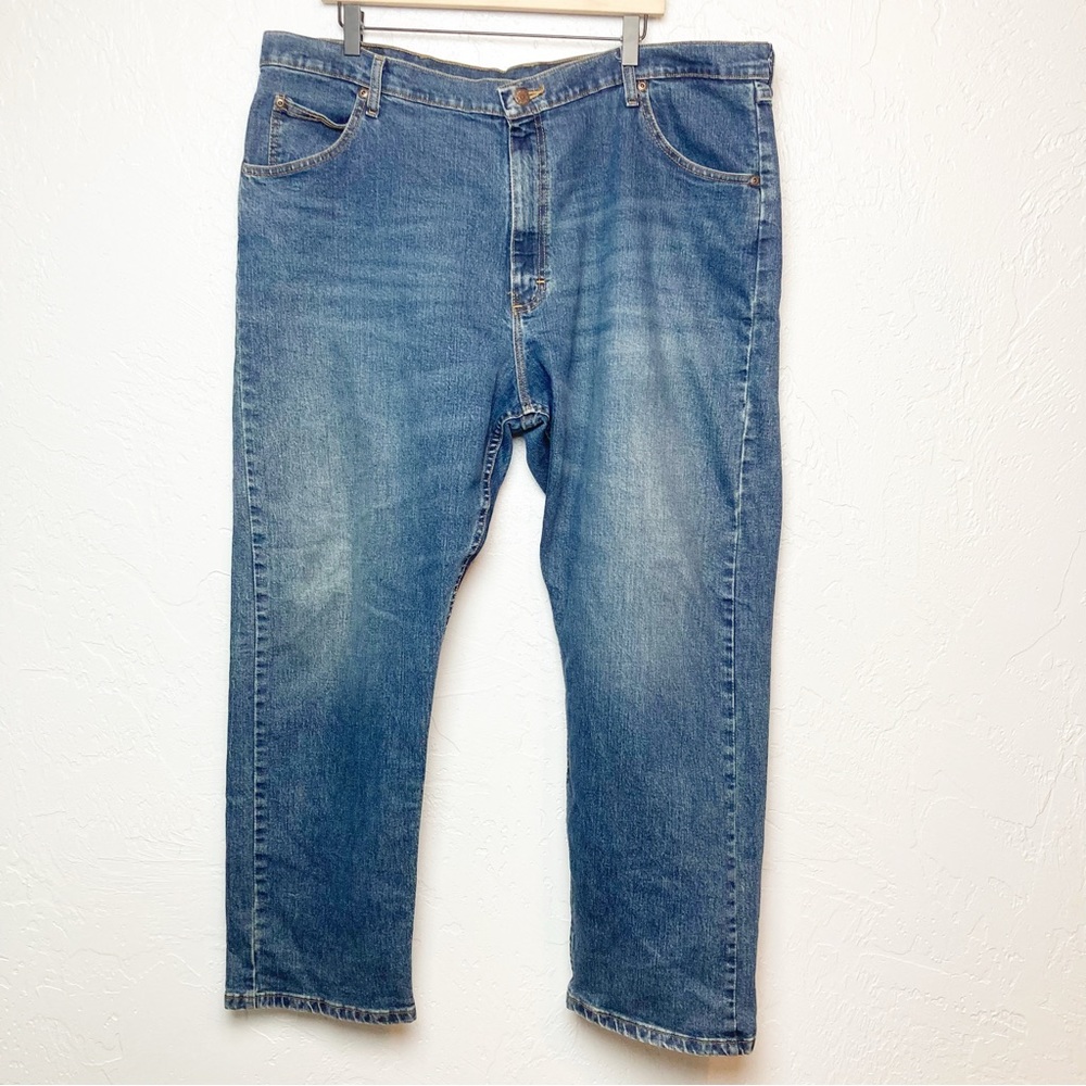 Wrangler Jeans Mens Size 42x30 Blue Denim Regular Fit Straight Leg Workwear